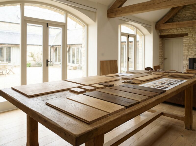 Échantillons de parquet et finitions sur mesure